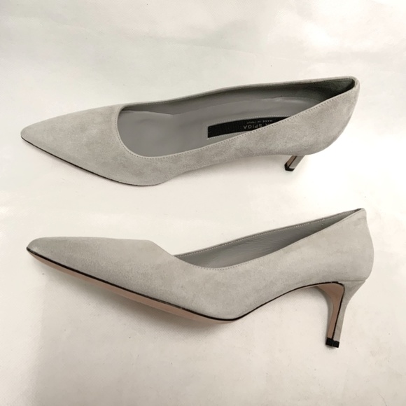 VIA SPIGA NIKOLE 55 LEATHER SUEDE GRAY PUMP HEELS - Picture 15 of 16